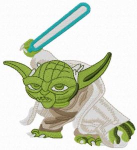 Yoda brave embroidery design