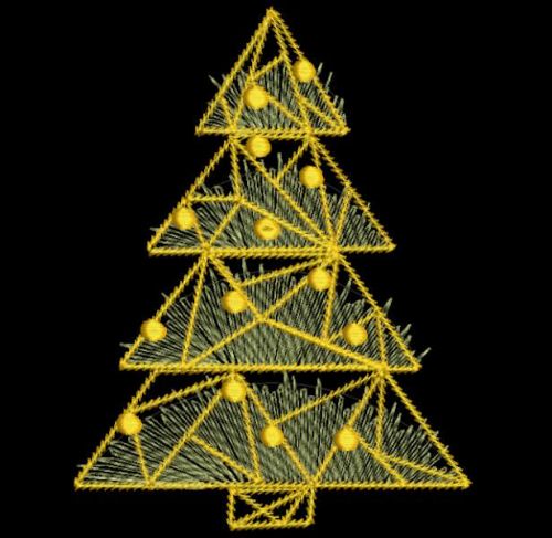 Geometric Christmas Pine free embroidery design