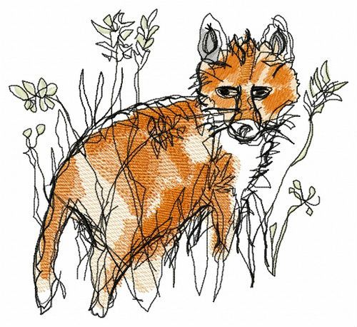 Fox hunting machine embroidery design