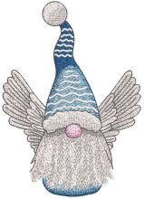 Winged Snow Gnome embroidery design