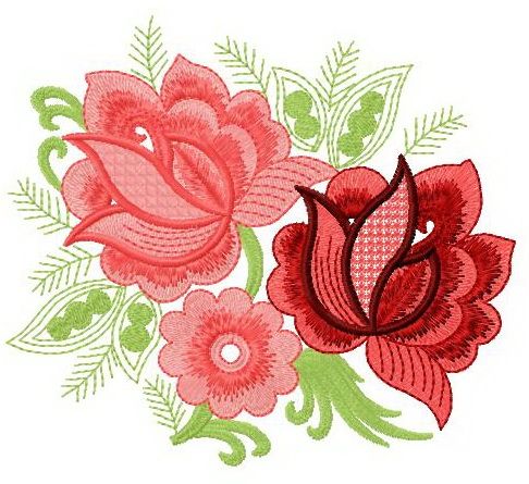 Pink bouquet machine embroidery design