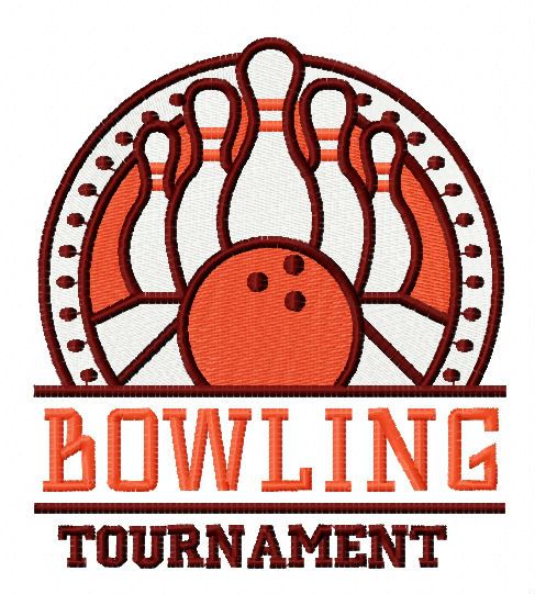 Bowling tournament machine embroidery design