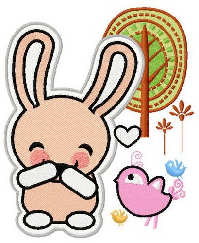 Bunny laughs 2 machine embroidery design