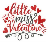Little Miss Valentine embroidery design