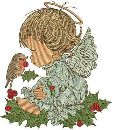 Christmas angel 3 machine embroidery design