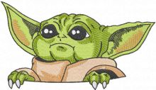 Yoda in pocket embroidery design