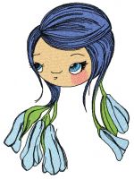 Shy blossom fairy 3 embroidery design