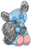 Spirit the lemur embroidery design