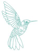 Diseño de bordado gratis de colibrí azotando