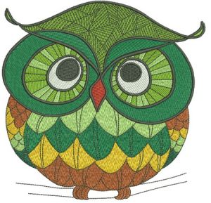 Autumn forest owl embroidery design