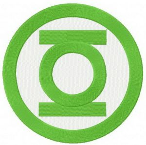 Conception de broderie de logo de lanterne verte