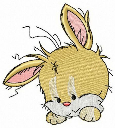 Sad little bunny machine embroidery design