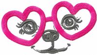 My pink heart glasses free embroidery design