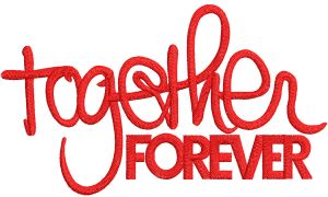 Together forever embroidery design