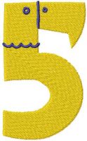 Child number five free embroidery design