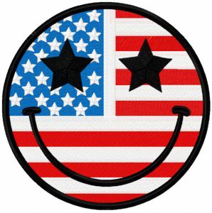American smile flag embroidery design