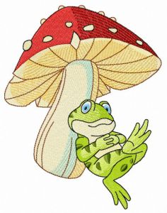 Siesta under mushroom embroidery design
