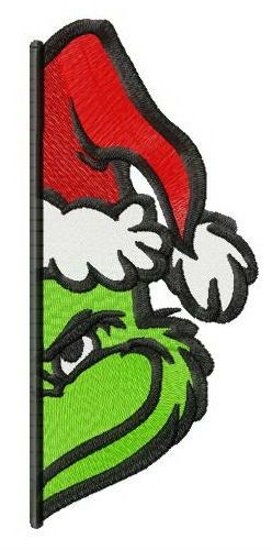 Grinch half face embroidery design