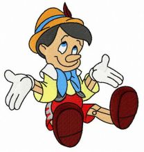 Pinocchio I don't know embroidery design