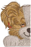 Half muzzle cute dog embroidery design