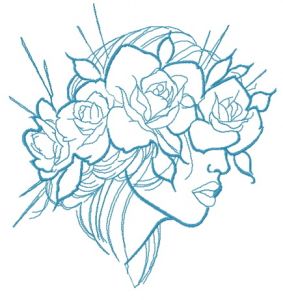 Summer mood one color embroidery design