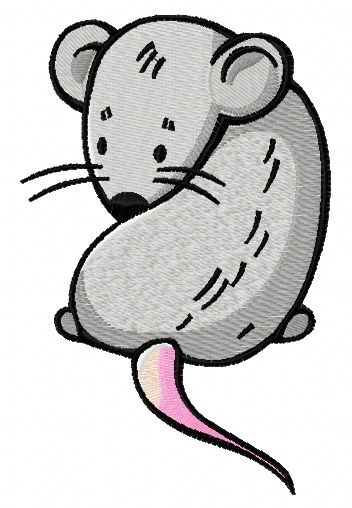 Sad little mouse machine embroidery design