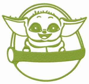 Cute Yoda embroidery design