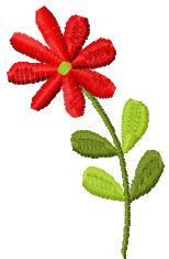 Simple flower free embroidery design