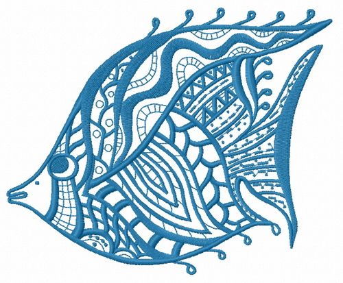 Mosaic fish 4 machine embroidery design