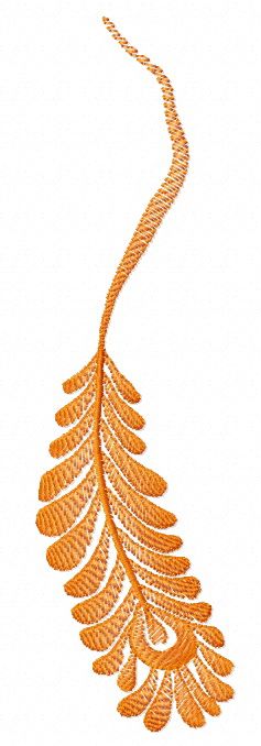 Orange feather machine embroidery design