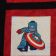 Lego Captain America design on quilt embroidered