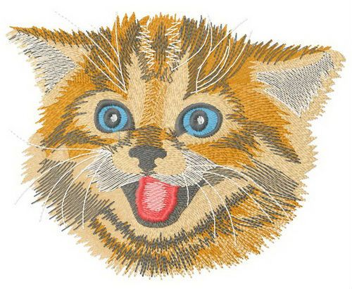 Small kitten machine embroidery design