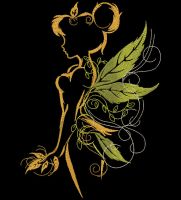 Fairy wings from leaves embroidery design