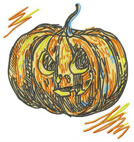 Scary pumpkin 2 machine embroidery design