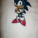 Embroidered towel with Sonic
