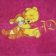Violet towel embroidered with Pooh hugging Tigger design