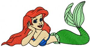 Ariel Little Mermaid embroidery design