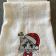 Christmas towel gift with cat embroidery design