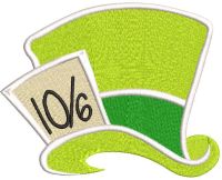 Mad hatter hat embroidery design