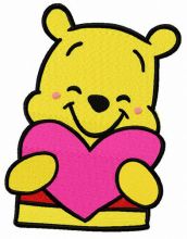 Pooh with Valentine card