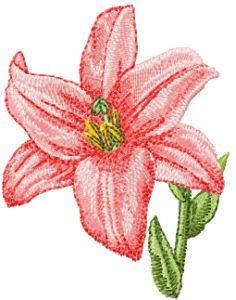 Small Red Lily embroidery design