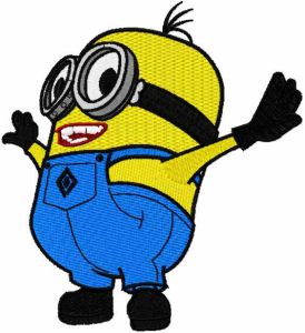 Very happy minion embroidery design