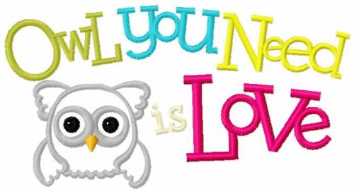Owl you need is love free embroidery design