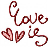 Love is free embroidery design