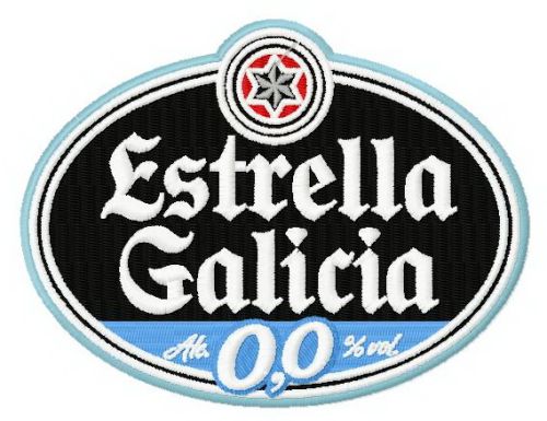 Estrella Galicia logo machine embroidery design