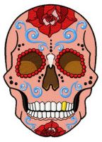 Rainbow skull 2 embroidery design