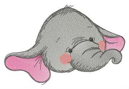 Funny elephant baby machine embroidery design