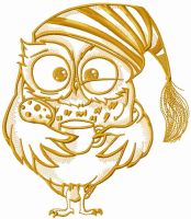 Owl in the morning 3 embroidery design