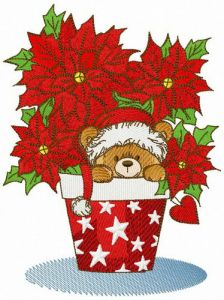 Who is hiding in the pot? embroidery design