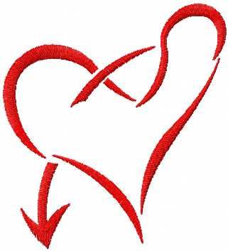 Red heart with arrow free embroidery design